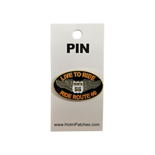 LIVE TO RIDE ROUTE 66 hat pin - 0475-0066-LIVE
