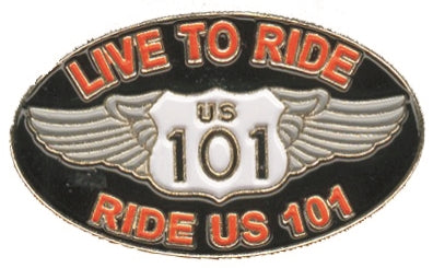 LIVE TO RIDE, RIDE TO LIVE US 101 hat pin