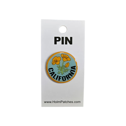 CALIFORNIA poppy pin Carded 0475-CA09