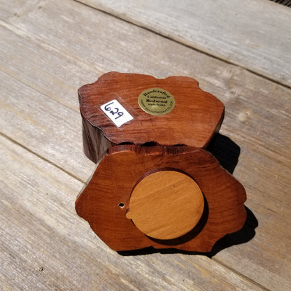 Wood Ring Box Redwood Rustic Handmade California #629 Storage Live Edge Mini Birthday Gift Christmas Gift Mother's Day Gift