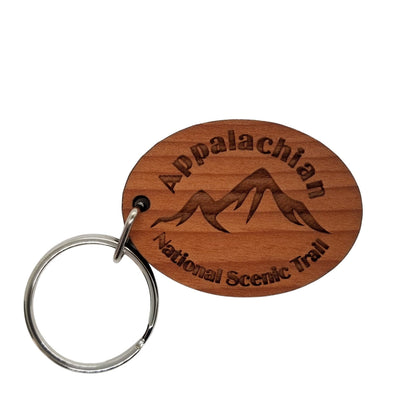 Wholesale Appalachian Keychain National Scenic Trail Mountains Wood Keyring Souvenir Footpath Souvenir Mountain Trail