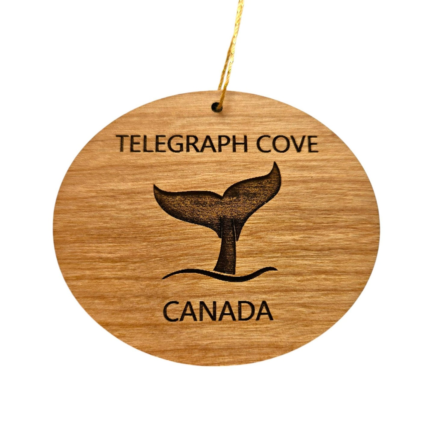 Telegraph Cove Canada Ornament - Handmade Wood Ornament - Whale Tail Whale Watching - Christmas Ornament 3 Inch