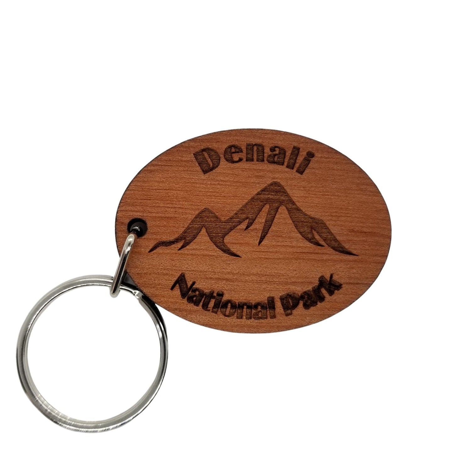 Wholesale Denali National Park Keychain Mountains Wood Keyring Alaska Souvenir