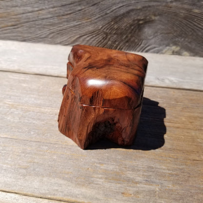 Wood Ring Box Redwood Rustic Handmade California #622 Storage Live Edge Mini Birthday Gift Christmas Gift Mother's Day Gift