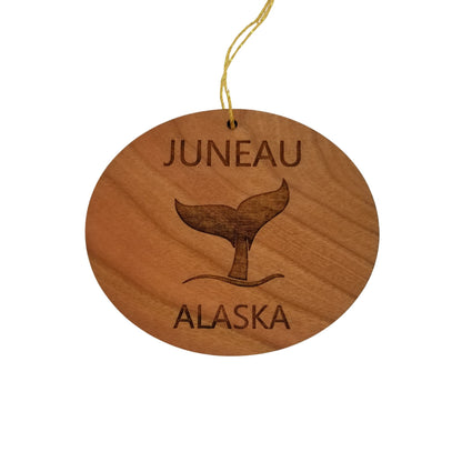 Juneau Alaska Ornament - Handmade Wood Ornament - AK Whale Tail Whale Watching - Christmas Ornament 3 Inch