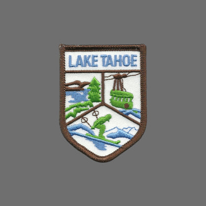 Lake Tahoe Patch – California Travel Souvenir Patch 2.75" Iron On Sew On Embellishment Mountains 3 Scene Ski Sierra Nevadas