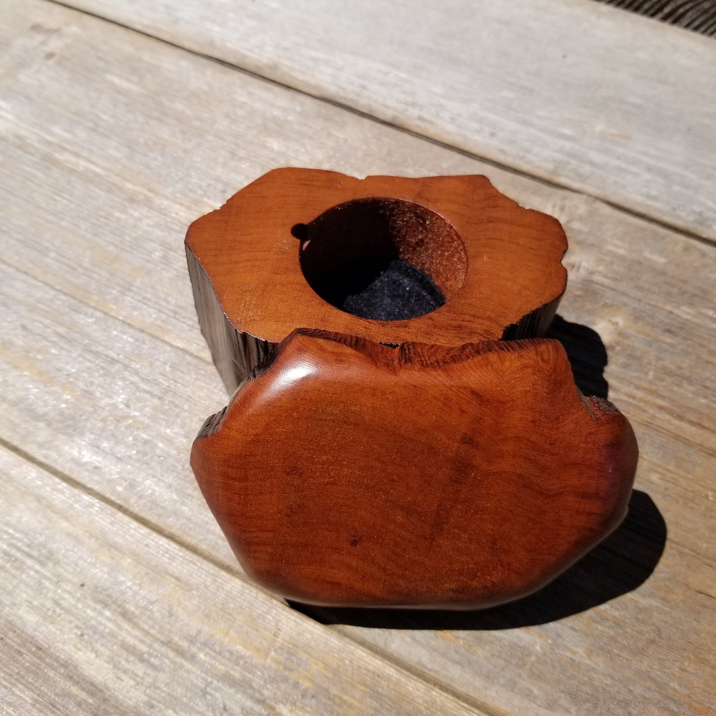 Wood Ring Box Redwood Rustic Handmade California #629 Storage Live Edge Mini Birthday Gift Christmas Gift Mother's Day Gift