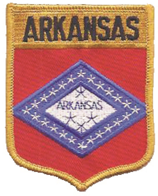 ARKANSAS large flag shield embroidered patch for souvenir or uniform