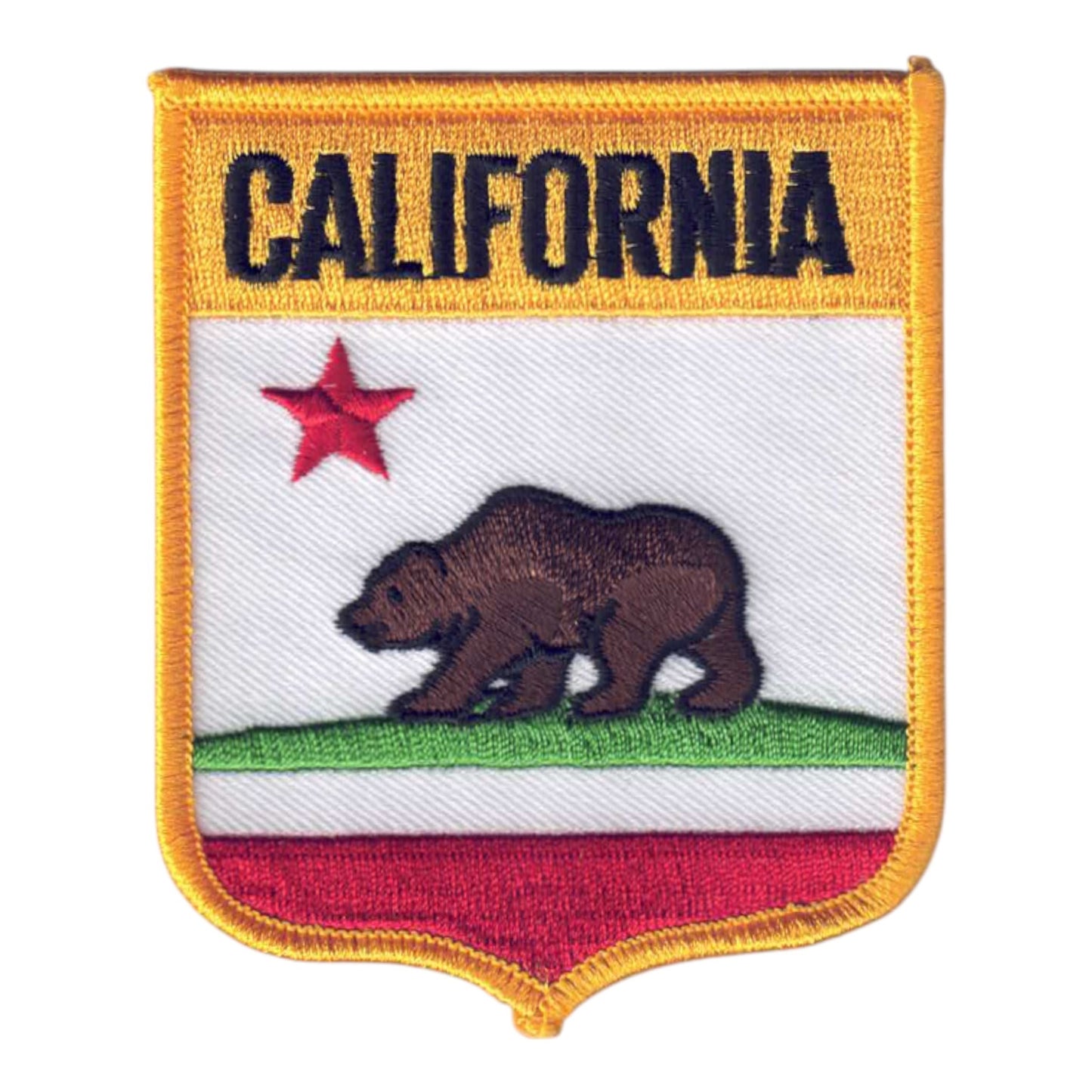 CALIFORNIA Large State Flag Shield Souvenir Patch - 1202