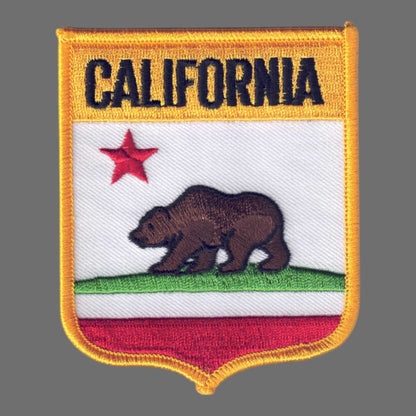 CALIFORNIA Large State Flag Shield Souvenir Patch - 1202