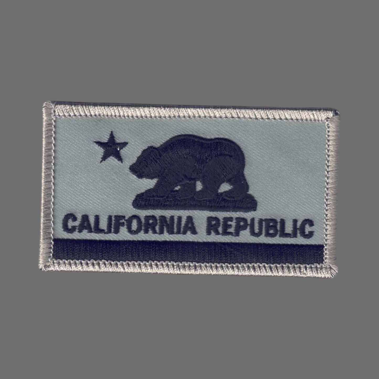 CALIFORNIA REPUBLIC Flag Gray Patch Gray Border  - 1204-58/01