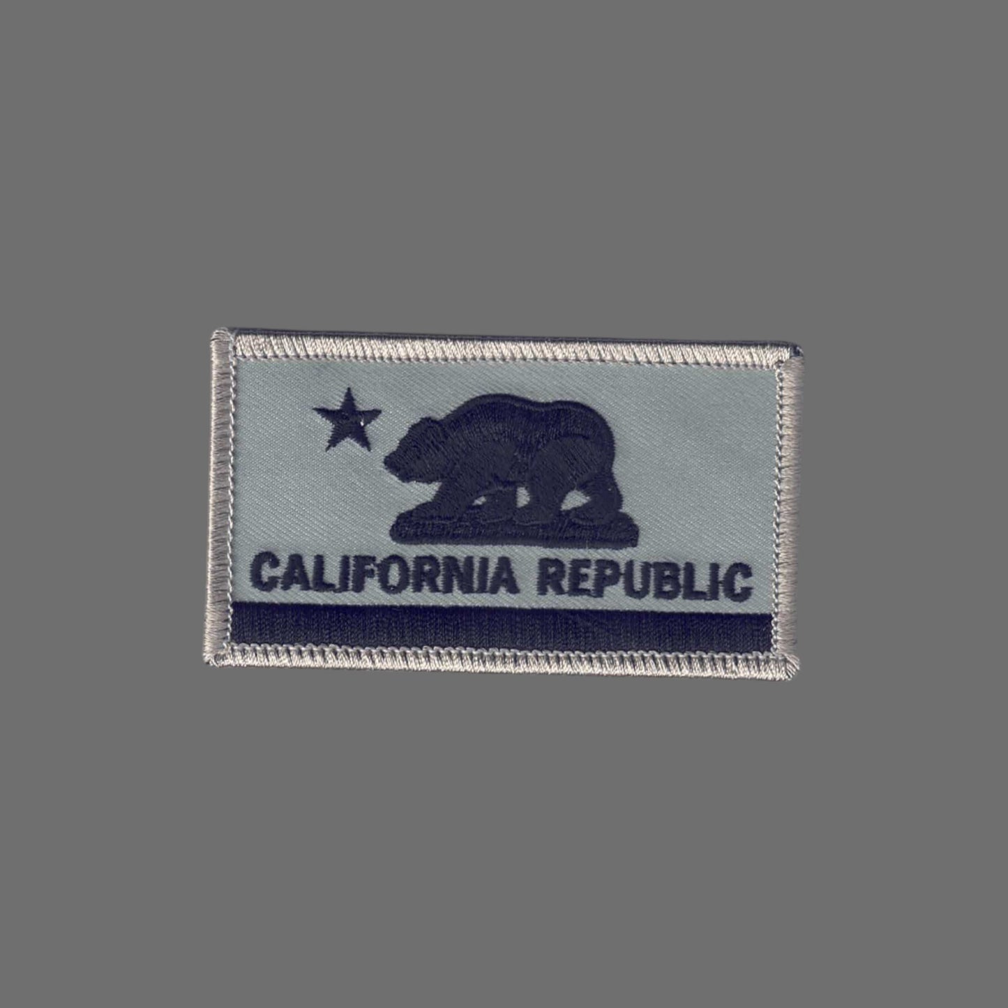 CALIFORNIA REPUBLIC Flag Gray Patch Gray Border  - 1204-58/01