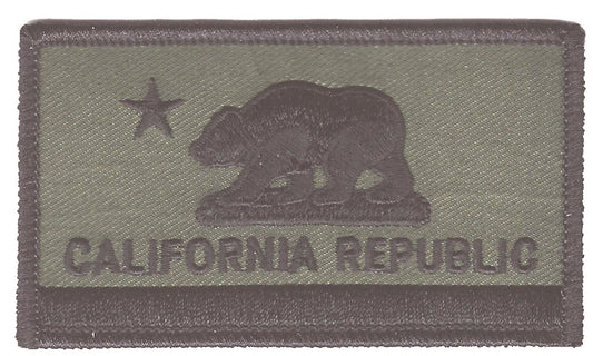 CALIFORNIA REPUBLIC olive drab flag uniform or souvenir embroidered patch