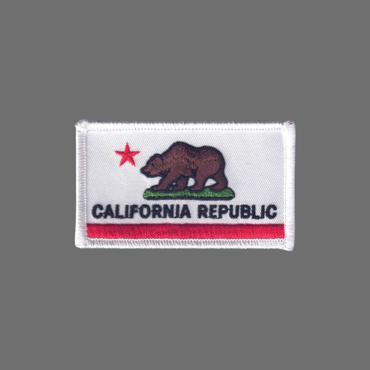 CALIFORNIA REPUBLIC Flag Patch White Border - 1204W