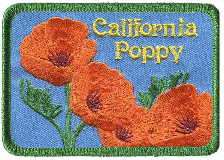 California Poppy souvenir embroidered patch