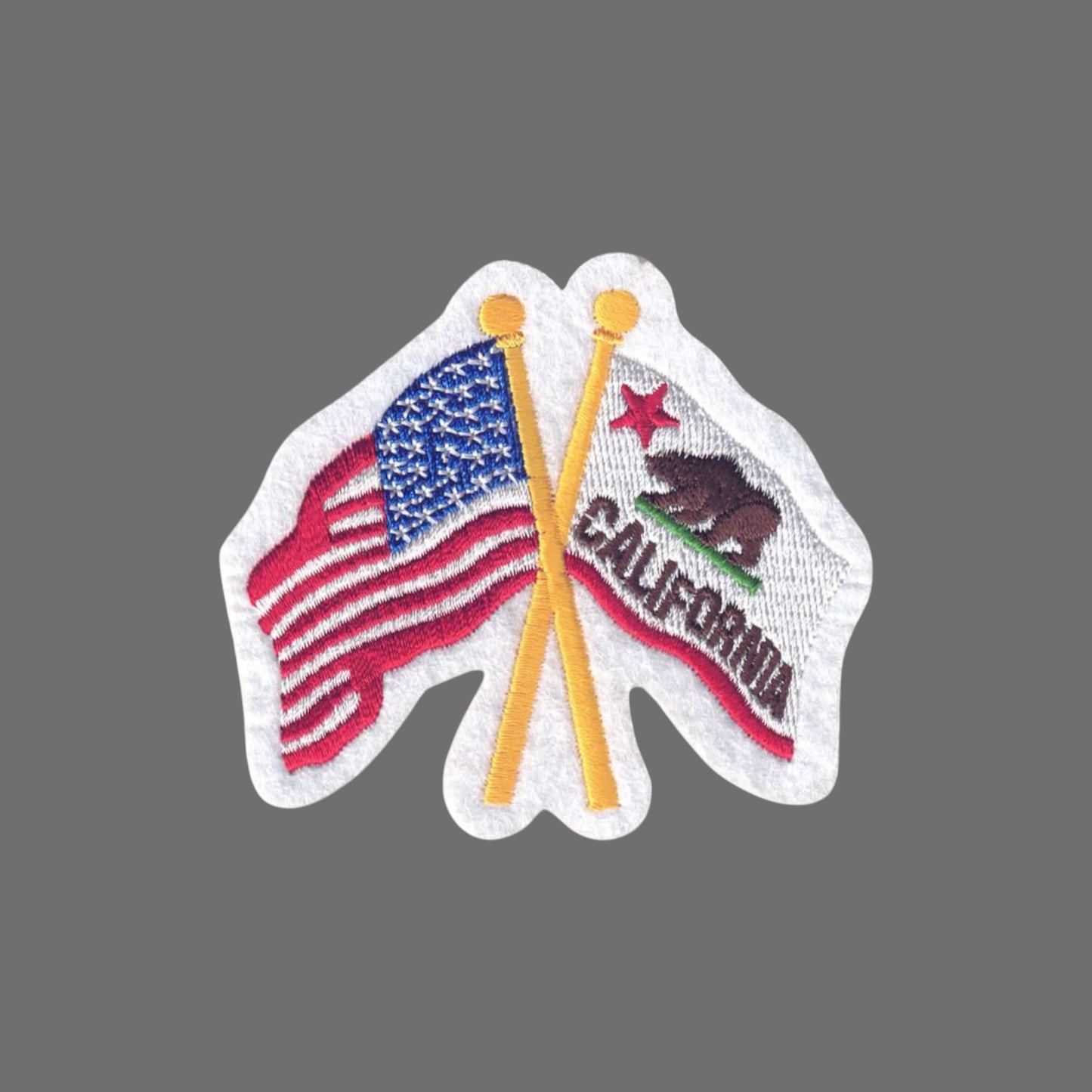 California and USA Flags Souvenir Patch - 1215