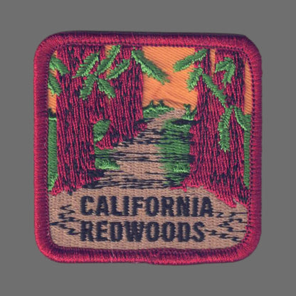 California Patch - Redwoods California - Redwood Forest Souvenir Badge Emblem Applique