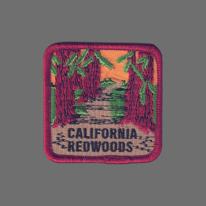 California Patch - Redwoods California - Redwood Forest Souvenir Badge Emblem Applique