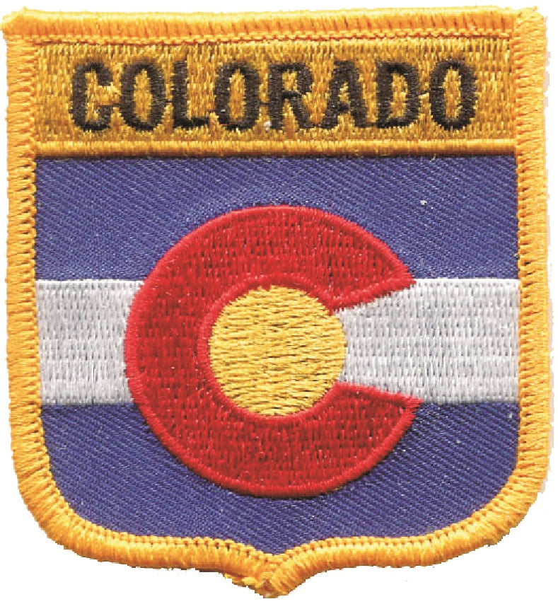 COLORADO medium flag shield embroidered patch for souvenir or uniform