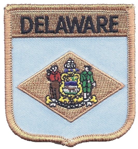 DELAWARE medium flag shield uniform or souvenir embroidered patch