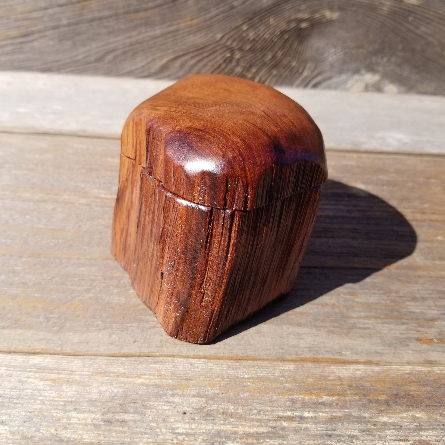 Wood Ring Box Redwood Rustic Handmade California #539 Storage Live Edge Mini Birthday Gift Christmas Gift Mother's Day Gift