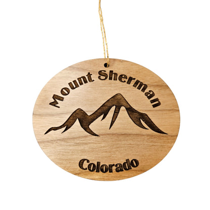 Mount Sherman Ornament Handmade Wood Colorado Souvenir - 15103