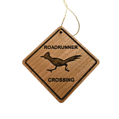 Roadrunner Crossing Ornament - Roadrunner Ornament - Wood Ornament Handmade in USA - Christmas Home Decoration - Roadrunner Christmas