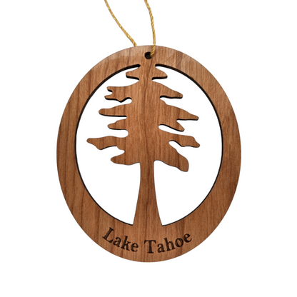 Lake Tahoe Cutout Tree Ornament Wood Souvenir Woodsy Christmas Ornament Handmade