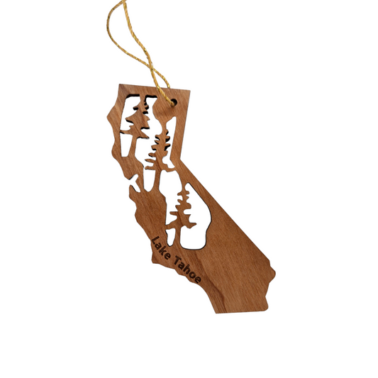 Wholesale Lake Tahoe California CA State Wood Christmas Ornament