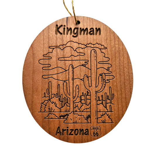 Wholesale Kingman Arizona Cacti with Route 66 Sign Wood Magnet Souvenir