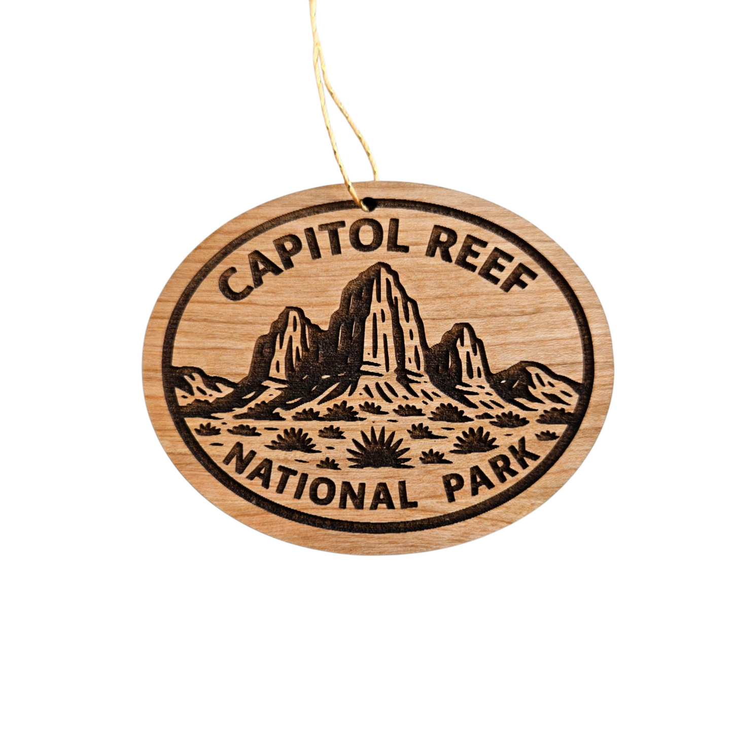 Capitol Reef National Park Cathedral Valley Ornament Handmade Wood Souvenir Utah - 15792