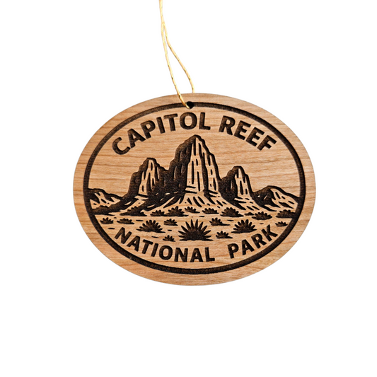 Capitol Reef National Park Cathedral Valley Ornament Handmade Wood Souvenir Utah - 15792
