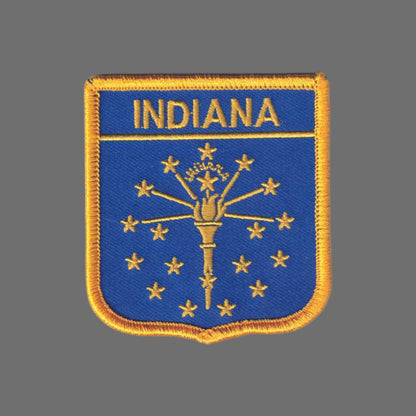 INDIANA Med Flag Shield Souvenir Patch - 1705