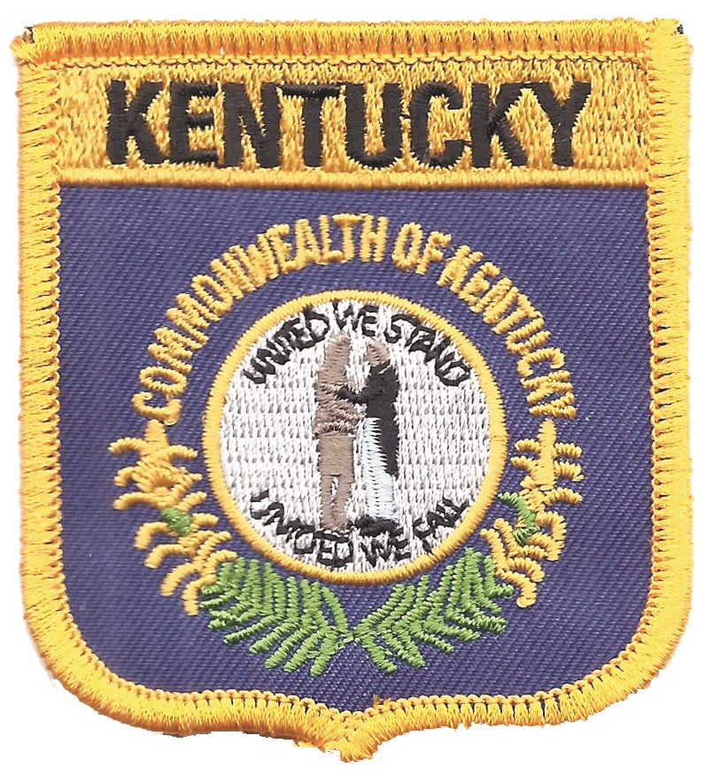 KENTUCKY medium flag shield uniform or souvenir embroidered patch, KY