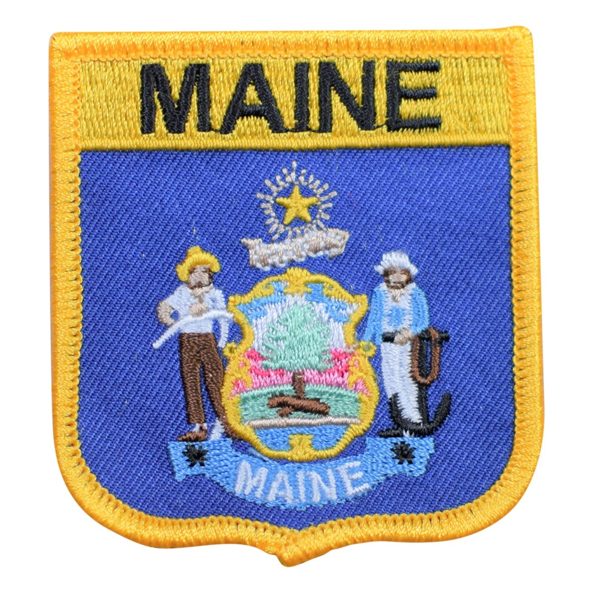 MAINE medium flag shield uniform or souvenir embroidered patch