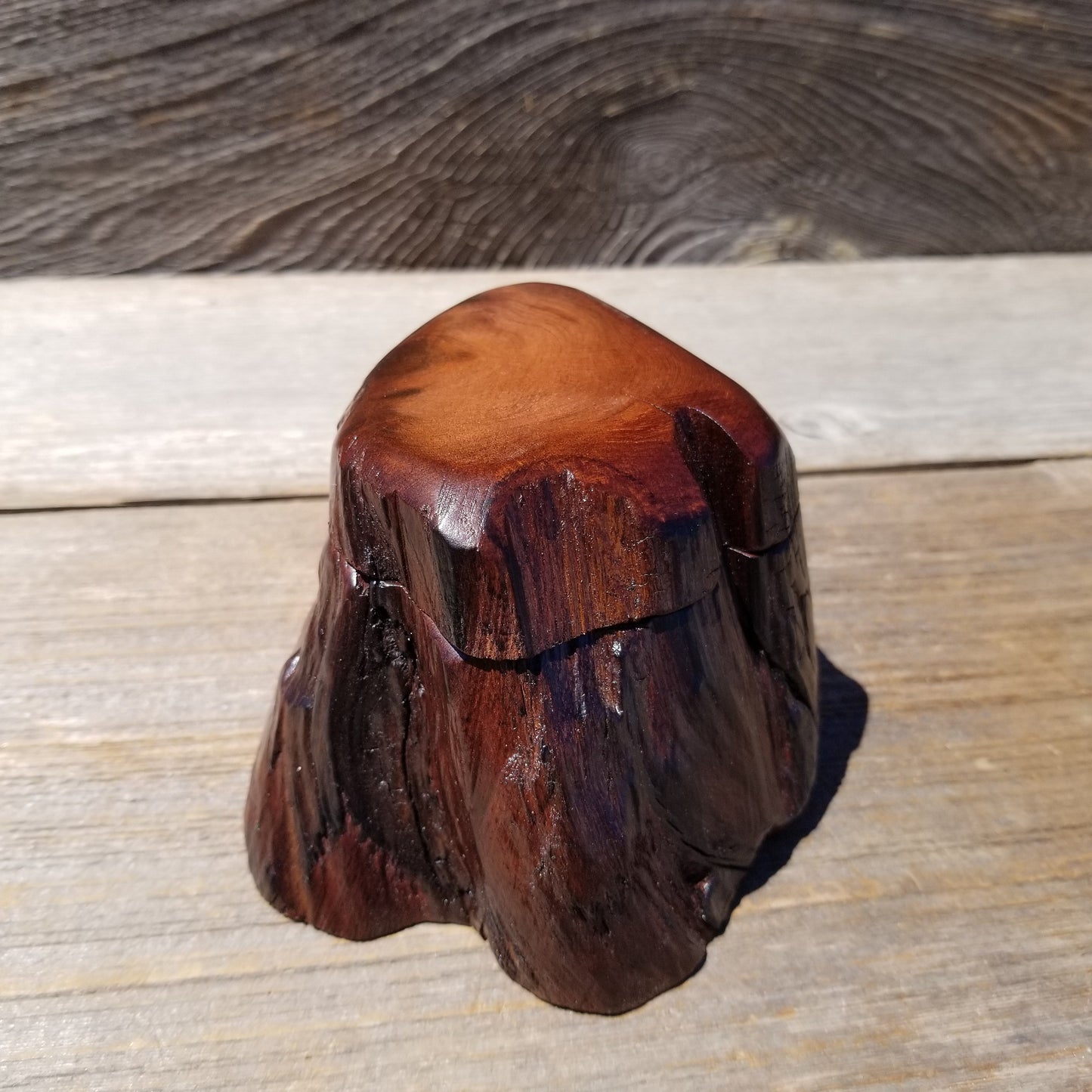 Wood Ring Box Redwood Rustic Handmade California #641 Storage Live Edge Mini Birthday Gift Christmas Gift Mother's Day Gift