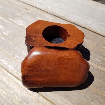 Wood Ring Box Redwood Rustic Handmade California #626 Storage Live Edge Mini Birthday Gift Christmas Gift Mother's Day Gift