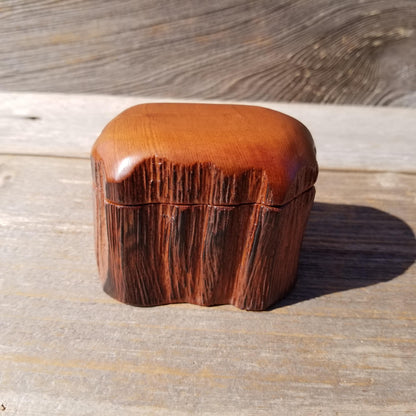 Wood Ring Box Redwood Rustic Handmade California #533 Storage Live Edge Mini Birthday Gift Christmas Gift Mother's Day Gift