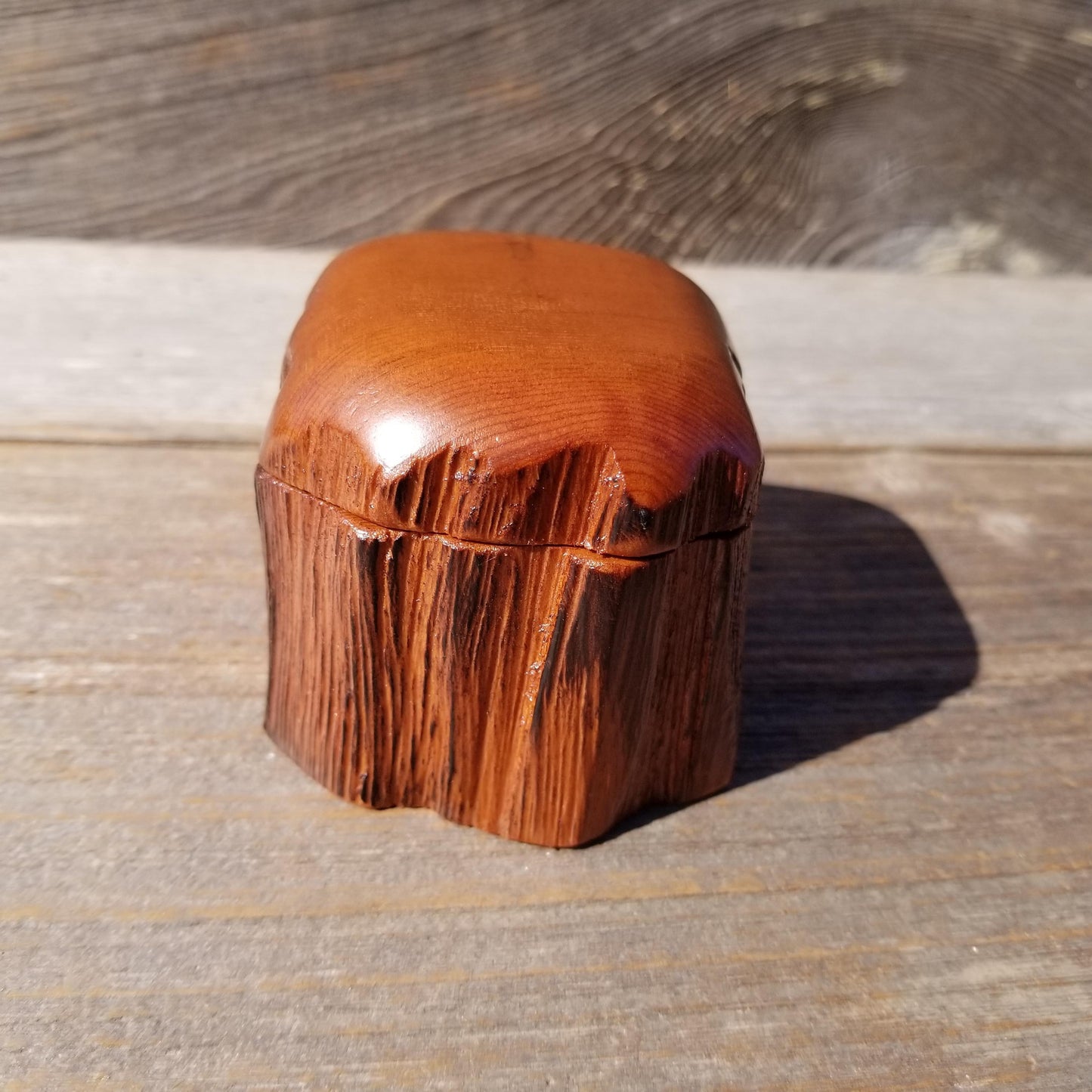 Wood Ring Box Redwood Rustic Handmade California #533 Storage Live Edge Mini Birthday Gift Christmas Gift Mother's Day Gift