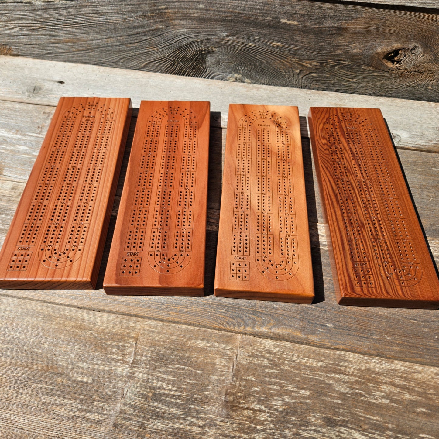 Redwood Wood Cribbage Board Handmade Laser Engraved 3 Player USA Card Game Birthday Gift Christmas Gift California Souvenir