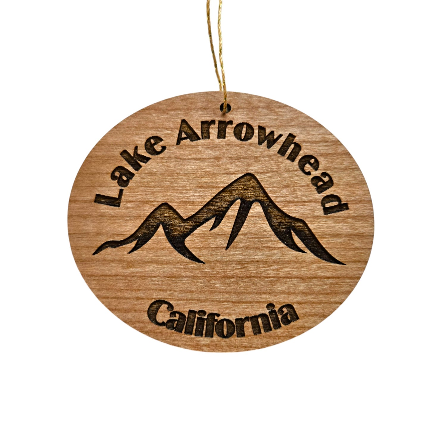 Lake Arrowhead Ornament Handmade Wood Ornament California Souvenir Resort San Bernardino Mountains