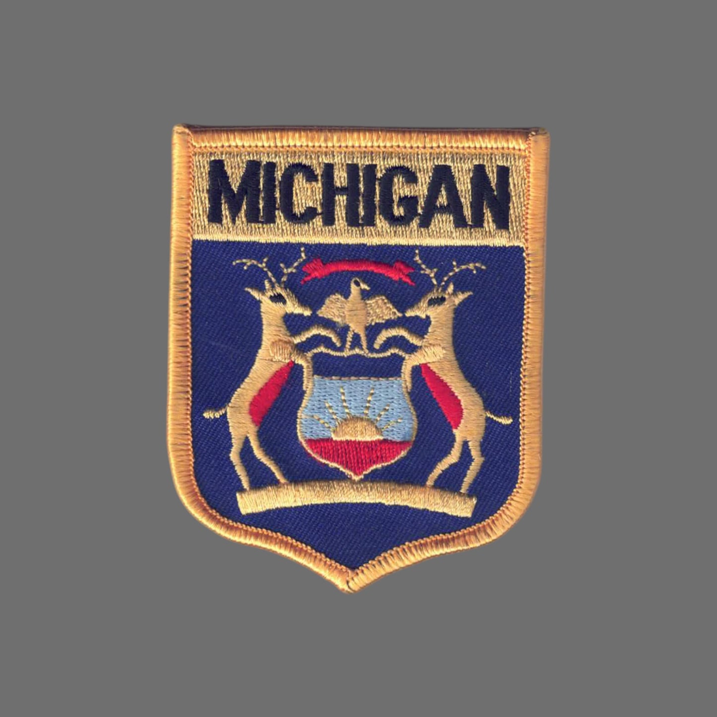 MICHIGAN Lg Flag Shield Souvenir Patch - 2102