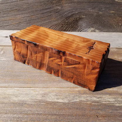 Wood Valet Box Curly Redwood Tree Engraved Rustic Handmade CA Storage #586 Handcrafted Christmas Gift Engagement Gift for Men Jewelry