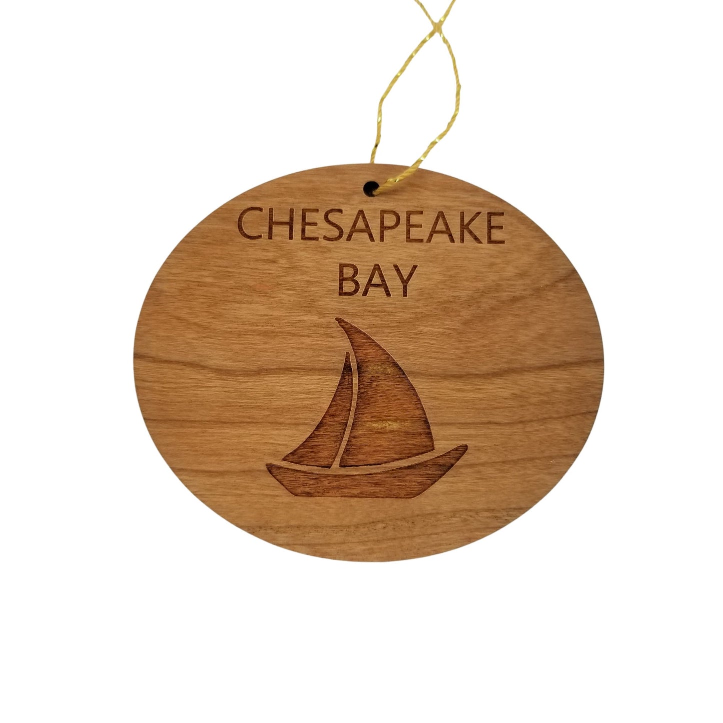 Chesapeake Bay Ornament - Handmade Wood Ornament - Souvenir Sailing Sailboat - Christmas Ornament 3 Inch