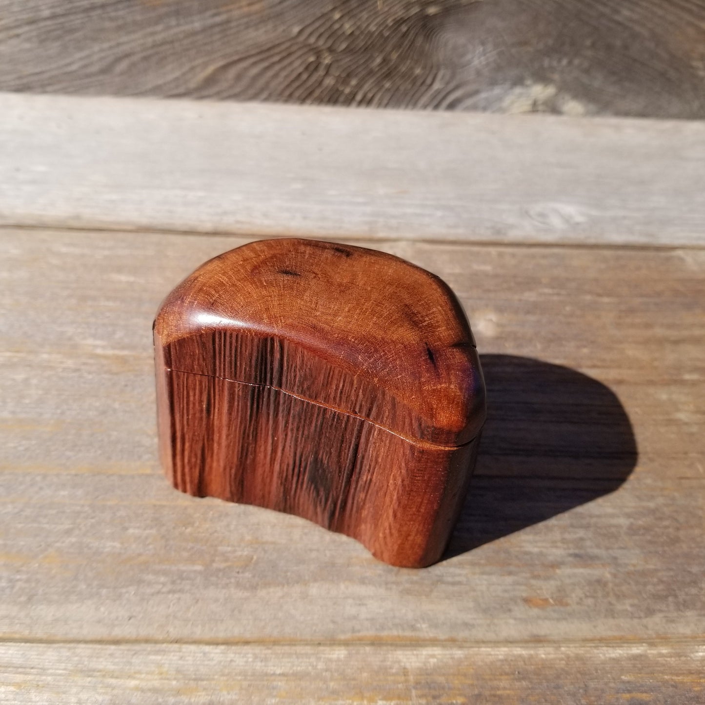 Wood Ring Box Redwood Rustic Handmade California #544 Storage Live Edge Mini Birthday Gift Christmas Gift Mother's Day Gift