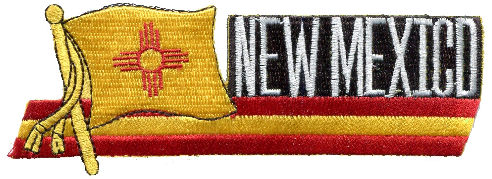 NEW MEXICO wavy flag ribbon souvenir embroidered patch, NM