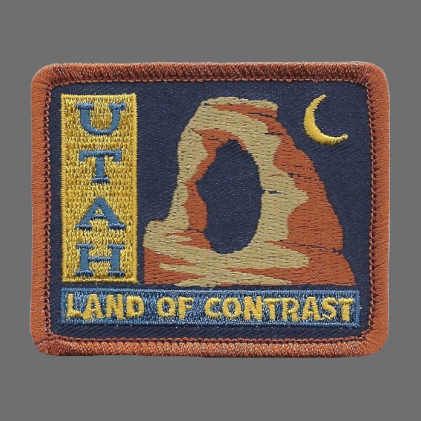 Utah Patch – Utah Land of Contrast – Travel Patch Iron On – UT Souvenir Patch Circle 2.5″ Travel Gift Arch Formation Night Sky