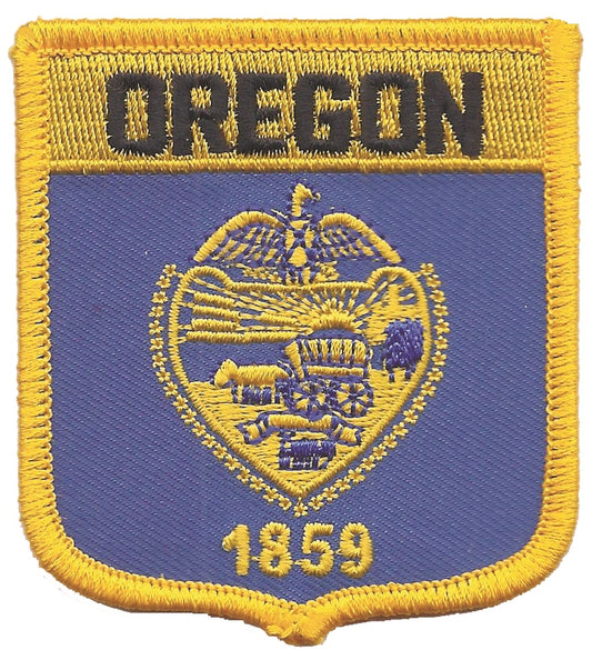 OREGON medium flag shield souvenir or uniform embroidered patch, OR