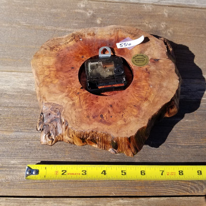 Wood Wall Clock Redwood Clock Handmade Wall Hanging Rustic Wedding Gift Burl Live Edge #556 Anniversary Small