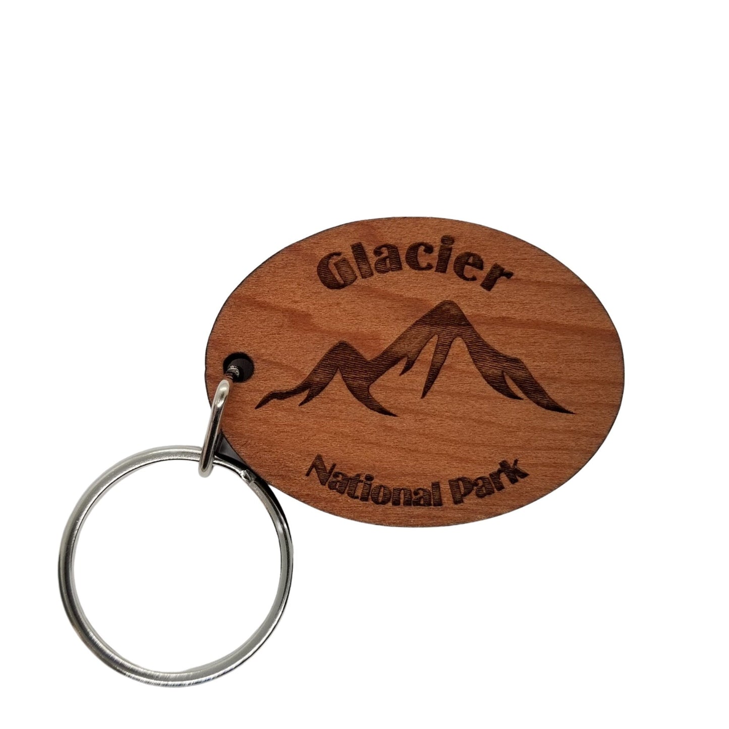 Wholesale Glacier National Park Keychain Montana Mountains Wood Keyring Key Tag Bag Travel Gift MT Rocky